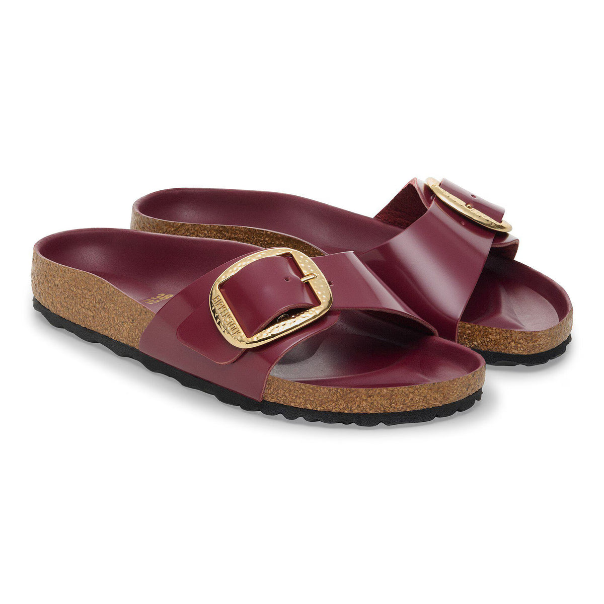 Madrid Big Buckle Natural Leather Patent