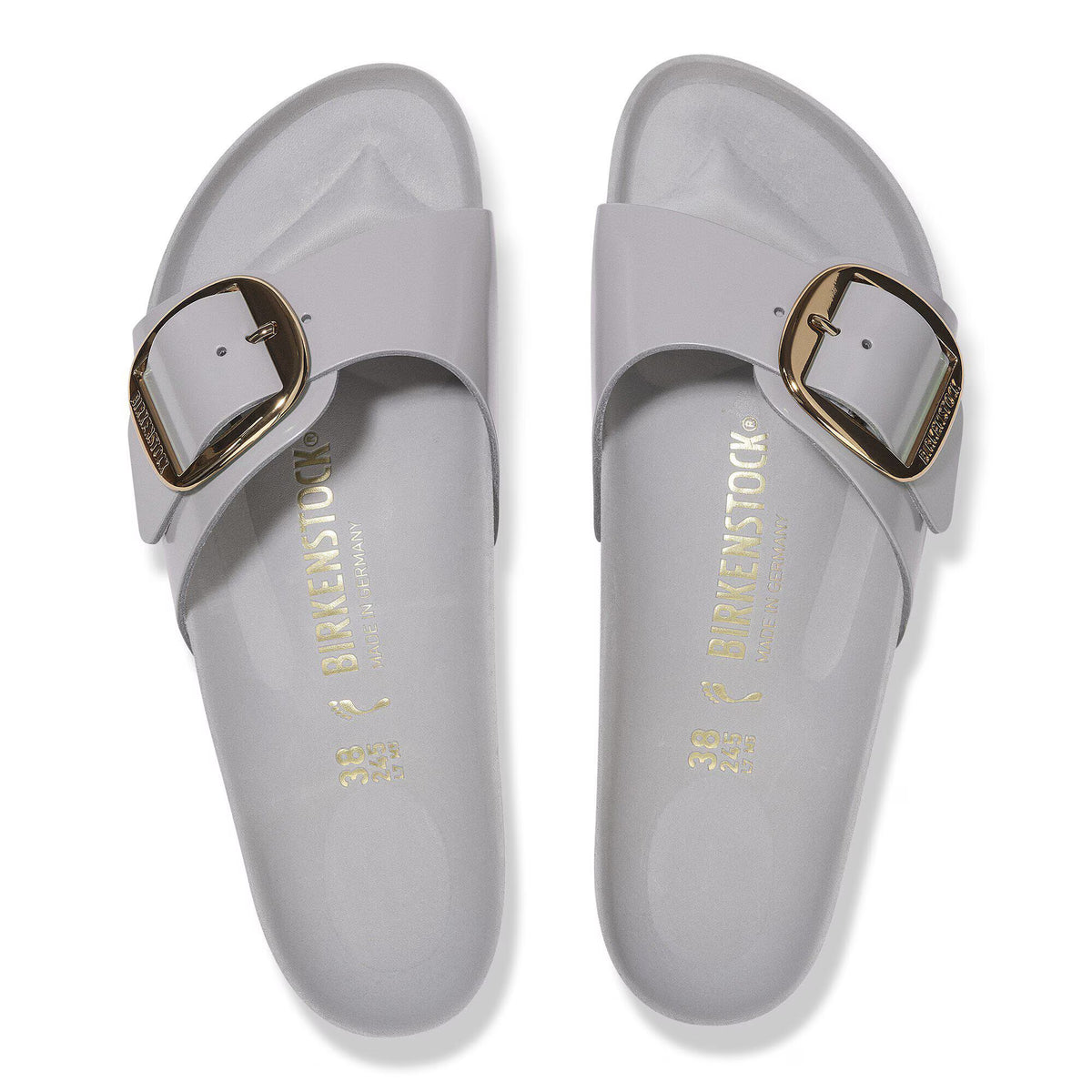 Madrid Big Buckle Natural Leather Patent