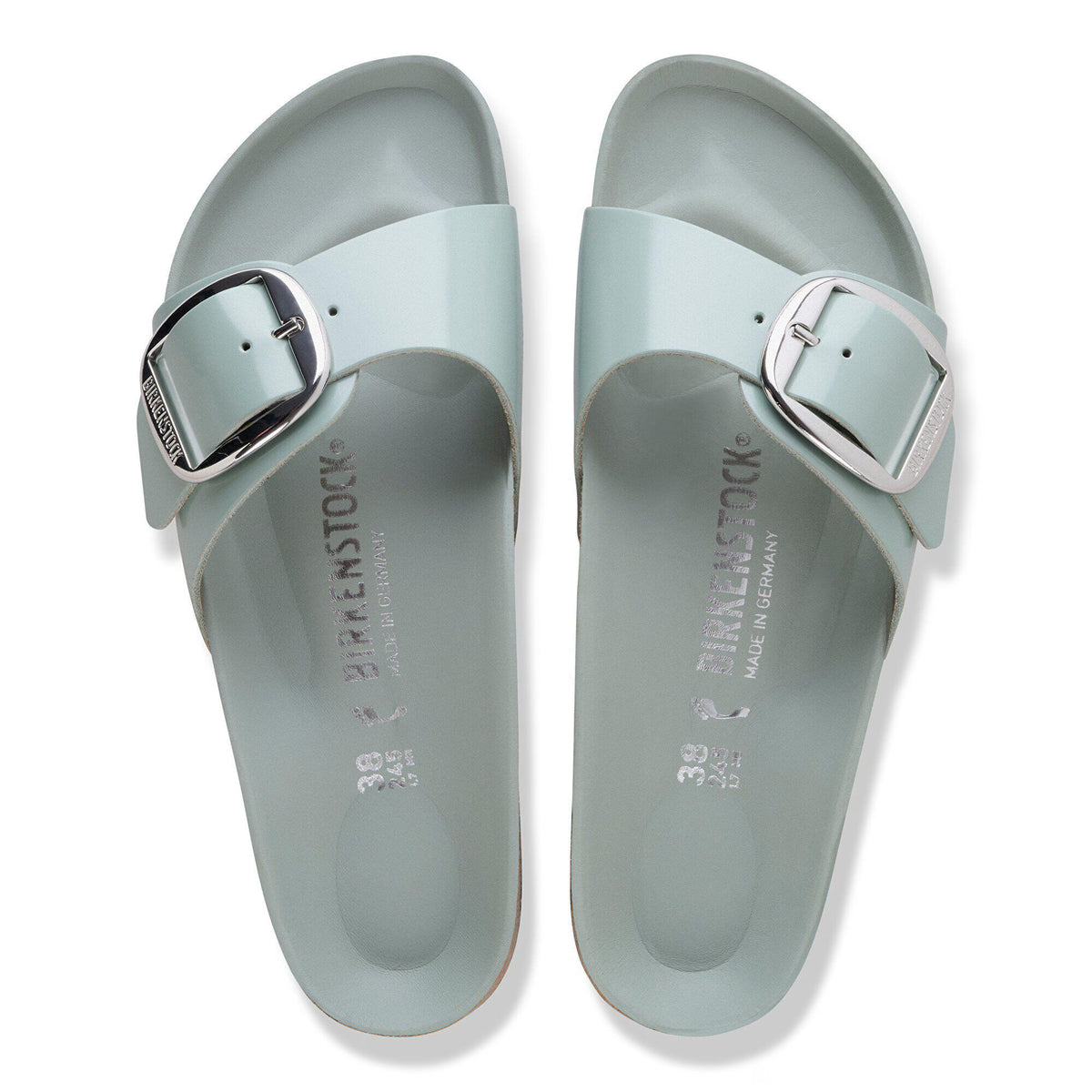 Madrid Big Buckle Natural Leather Patent