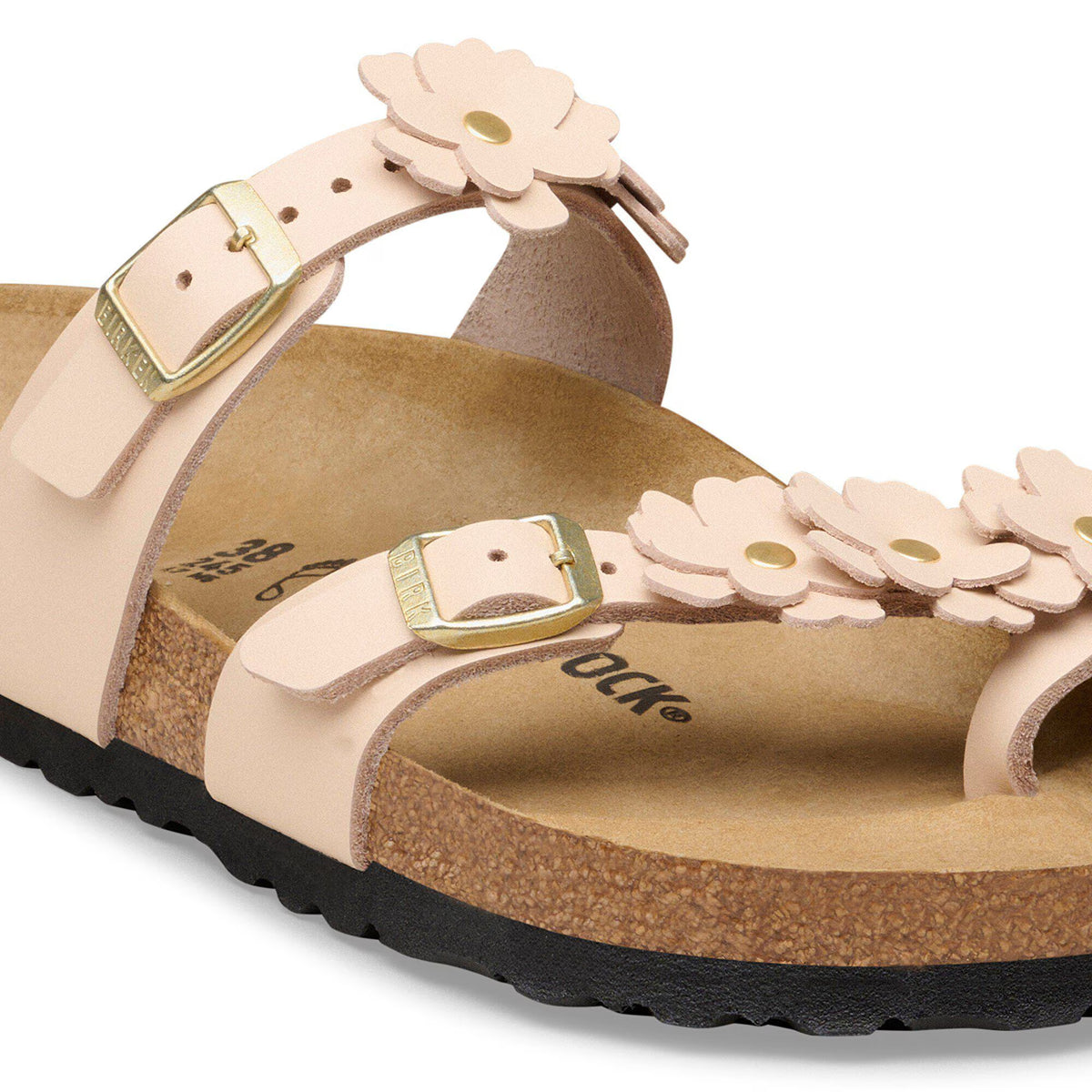 Mayari Flower Embellishment Natural Leather