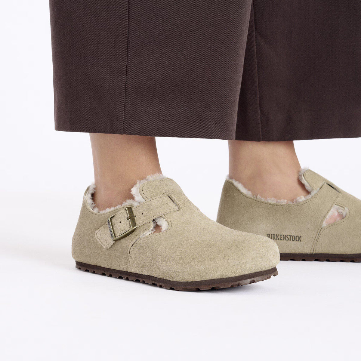 London Shearling Suede Leather
