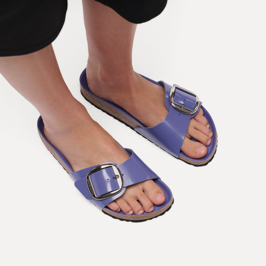 Madrid Big Buckle Natural Leather Patent